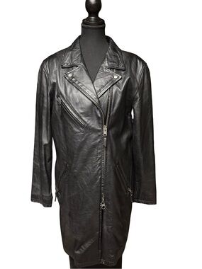 Leather Jacket – Size Large Harley-Davidson Genuine Leather Longline Moto Coat